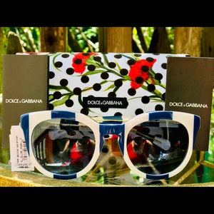 Dolce & Gabbana Blue/White Striped Sunglasses NWT!